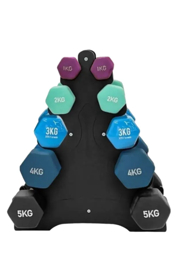 XTR Fitness Vinyl Dambıl Seti ve Ağırlık Rack Standı